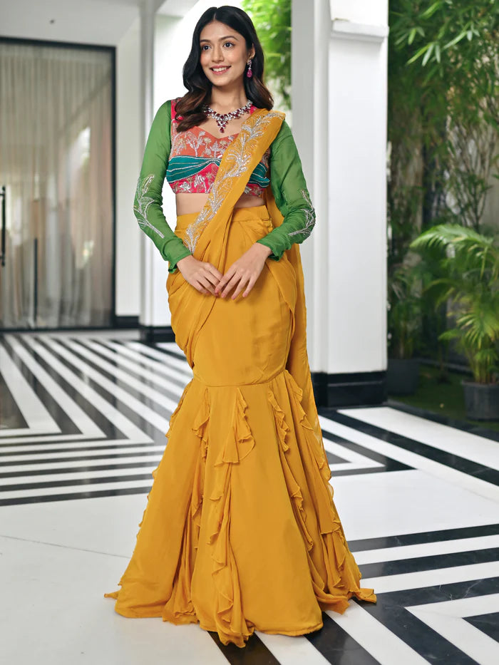 Mustard saree