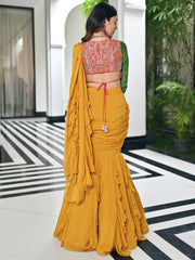 Golden yellow saree