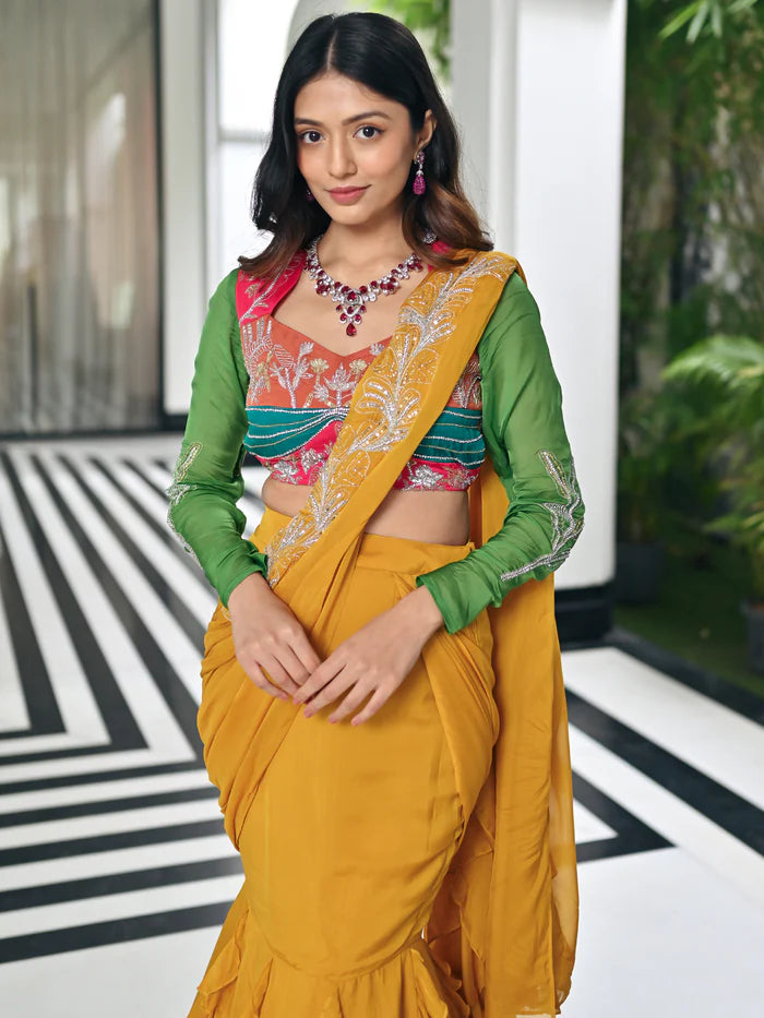 Mustard yellow drape