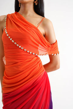 ombre mesh dress