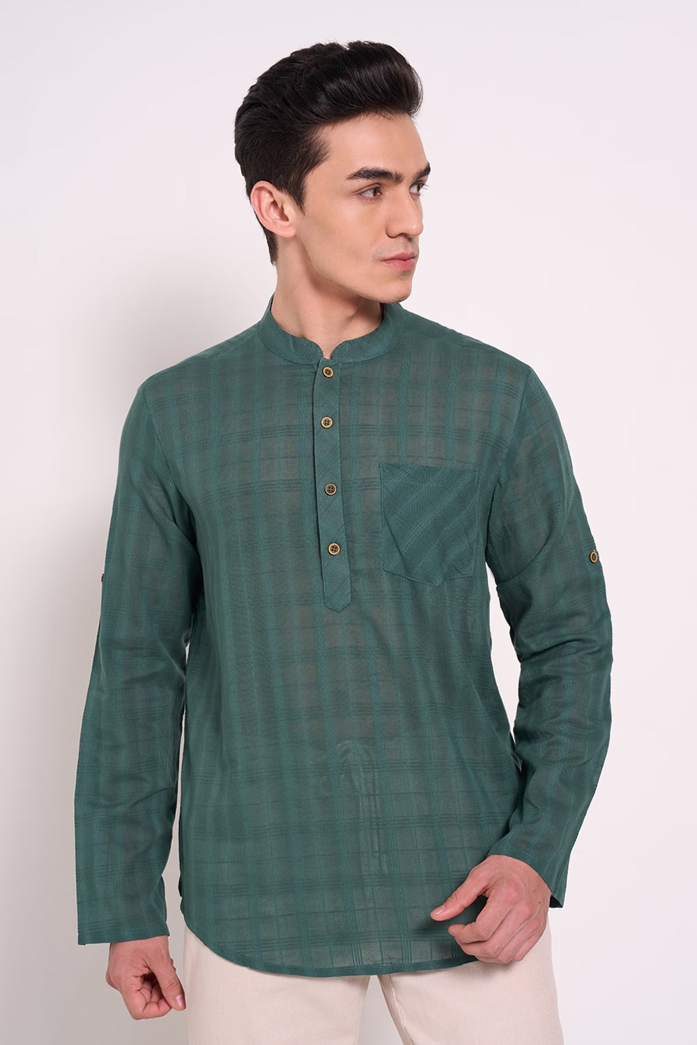 Checked kurta for men