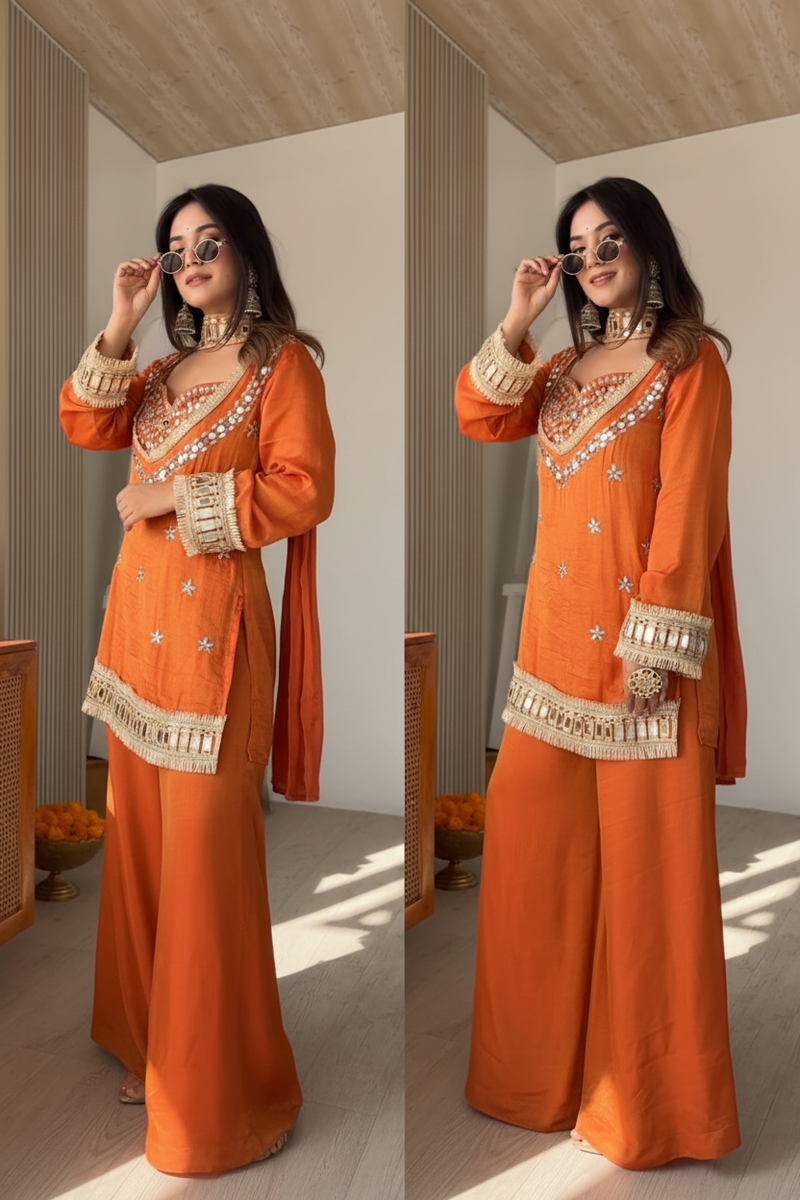Amber Mirrorwork Palazzo Set