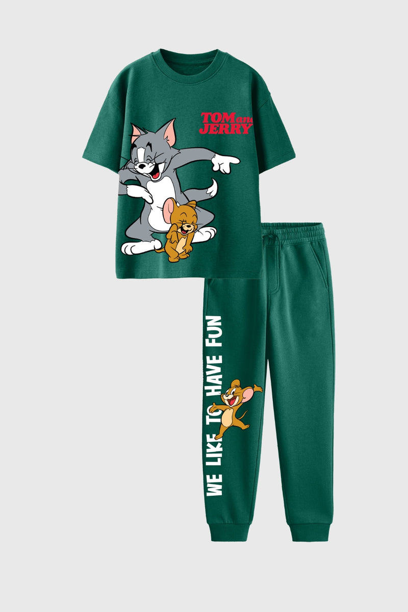 Tom and Jerry Fun Green Boys Co-Ord Set
