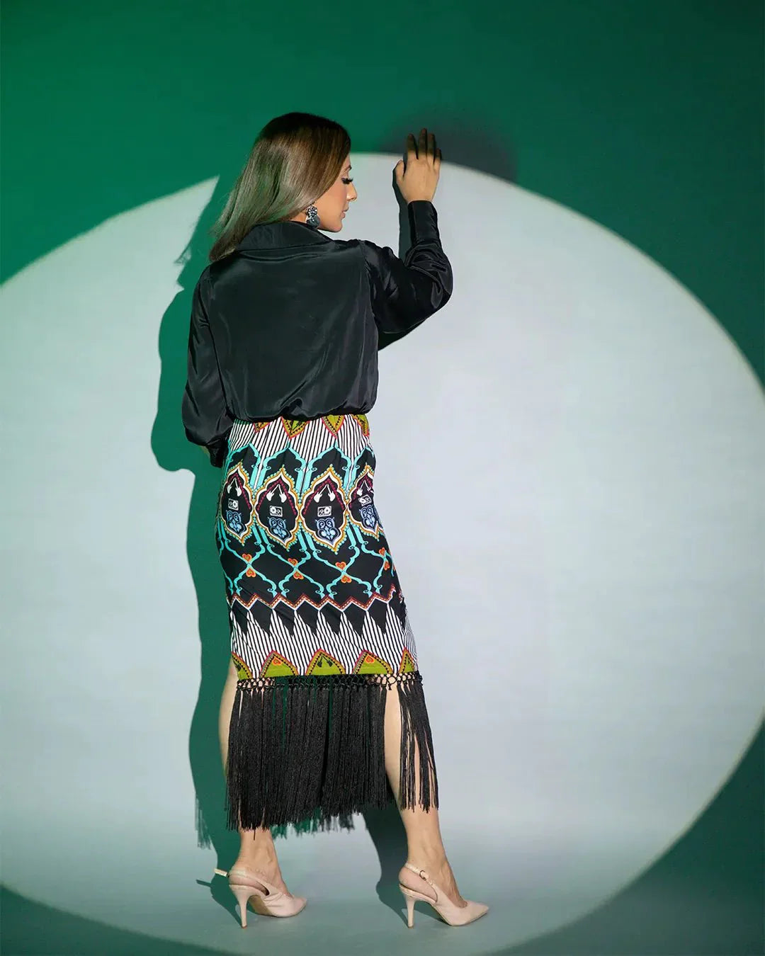 Multicolor Crepe Print Shirt Dress