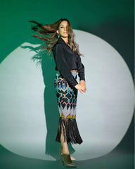 Multicolor Crepe Print Shirt Dress