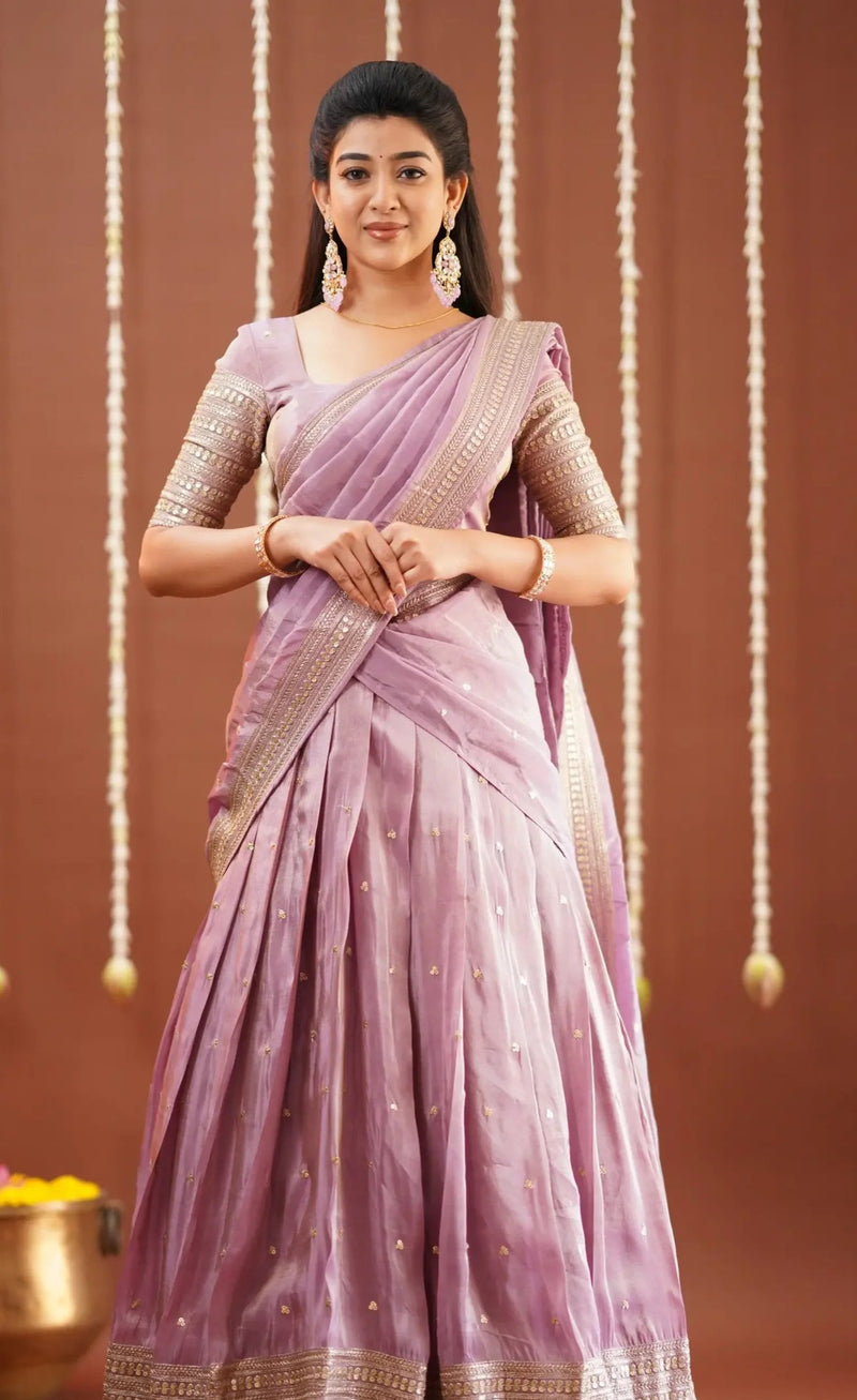 Breathable fancy silk half saree