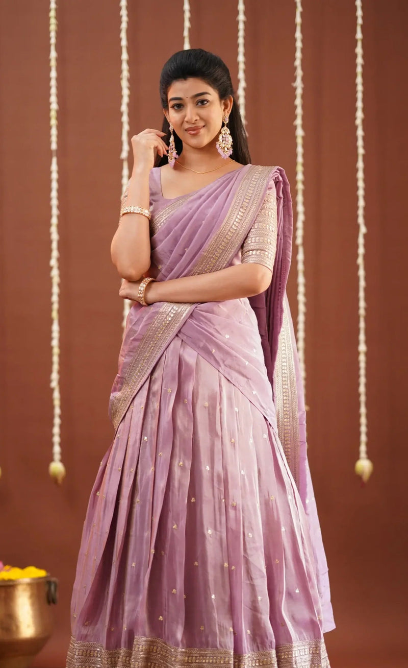 half saree for ceremonies