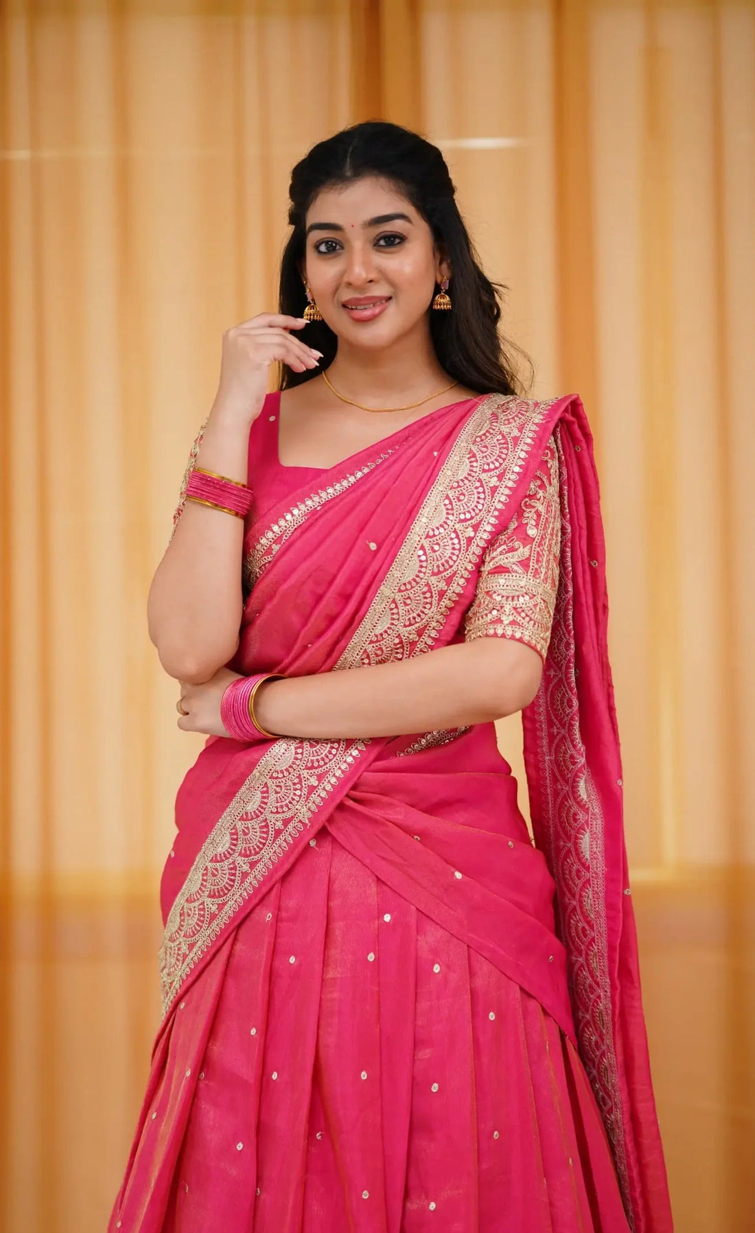 special occasion half saree gift for daughter