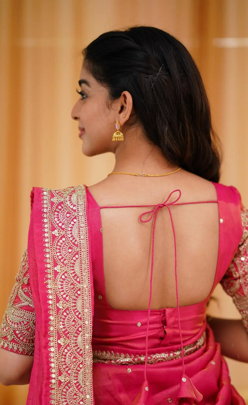 luxury half saree for 25th anniversary