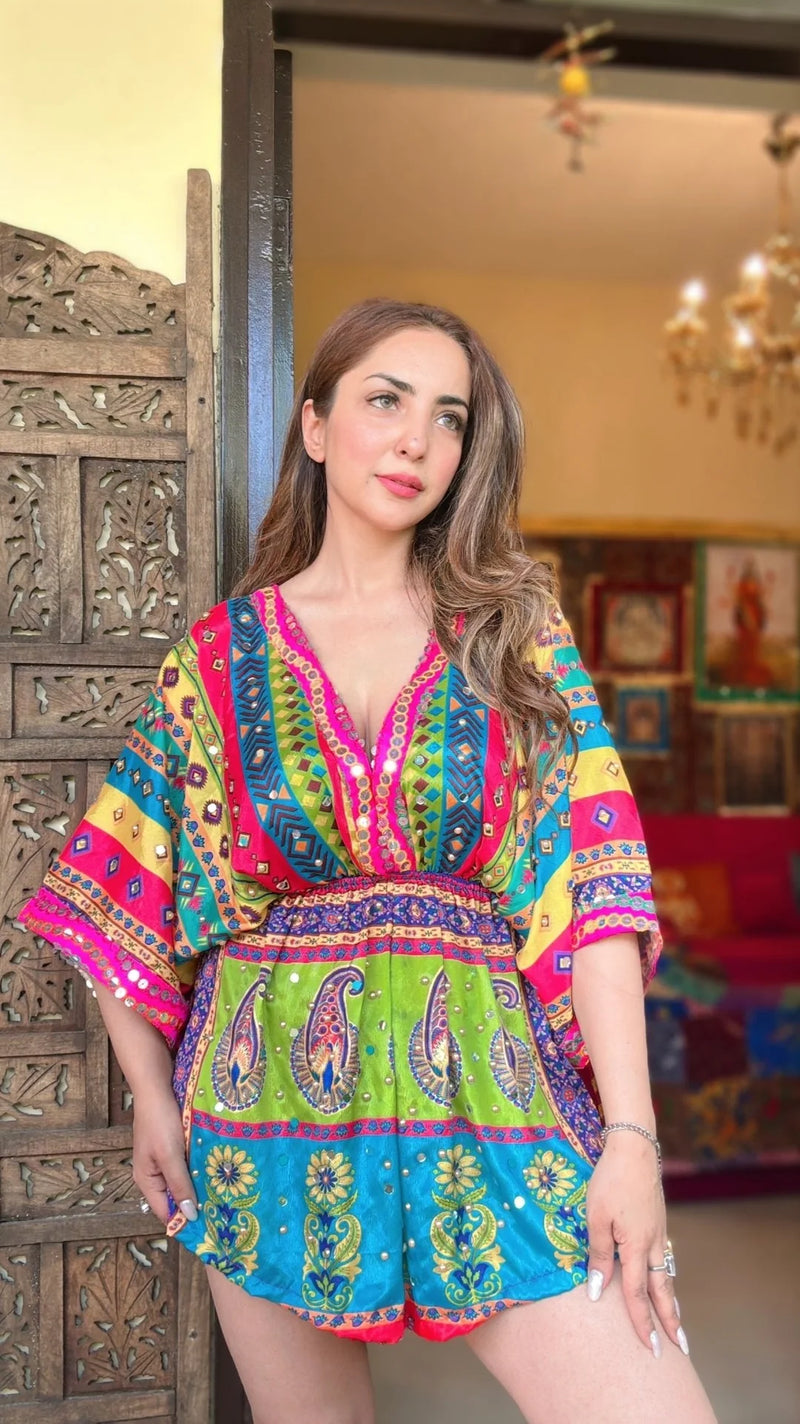 Reflective crepe dress