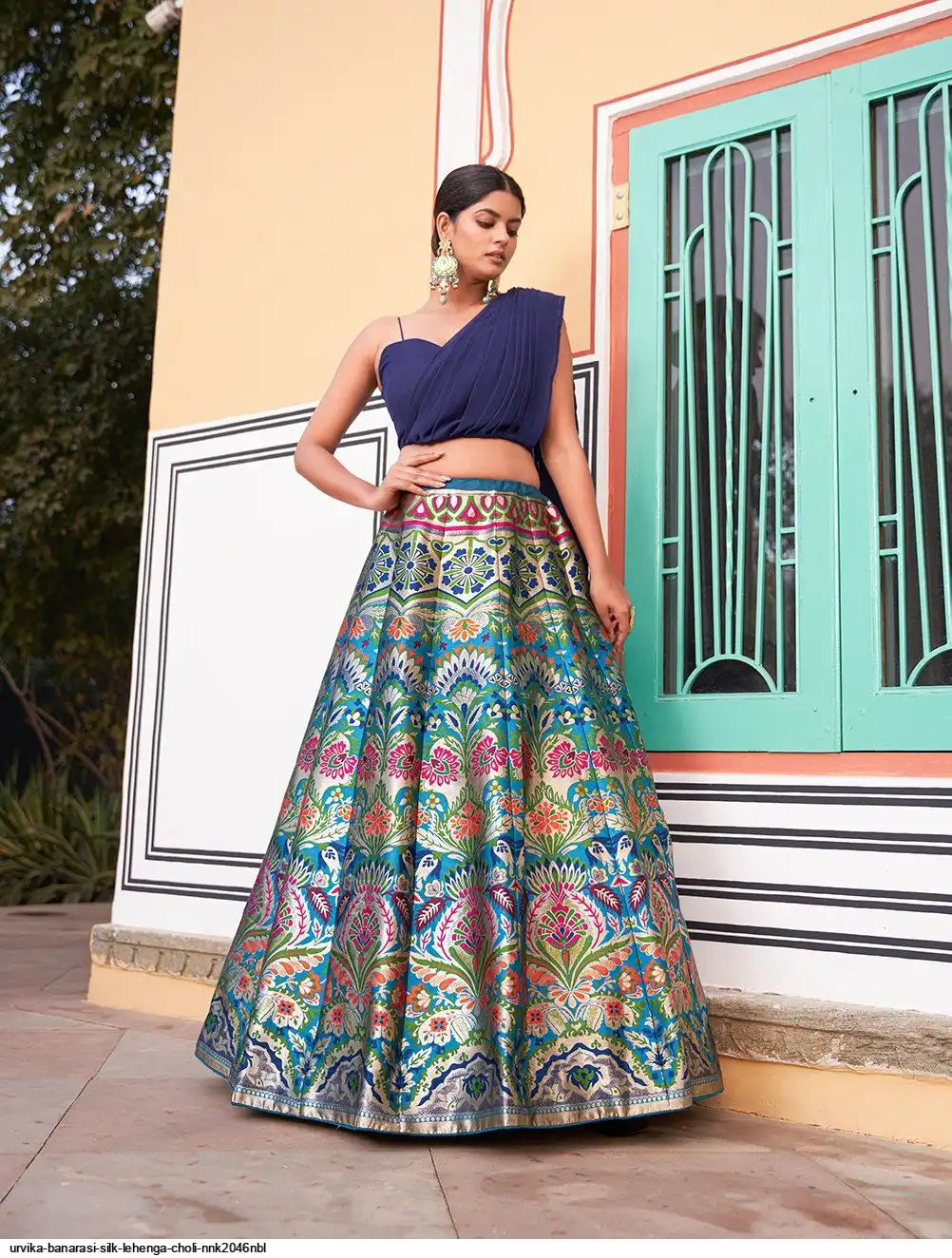 Royal Blue Banarasi Silk Lehenga Choli