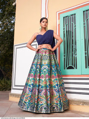 Royal Blue Banarasi Silk Lehenga Choli