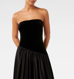 velvet midi dress
