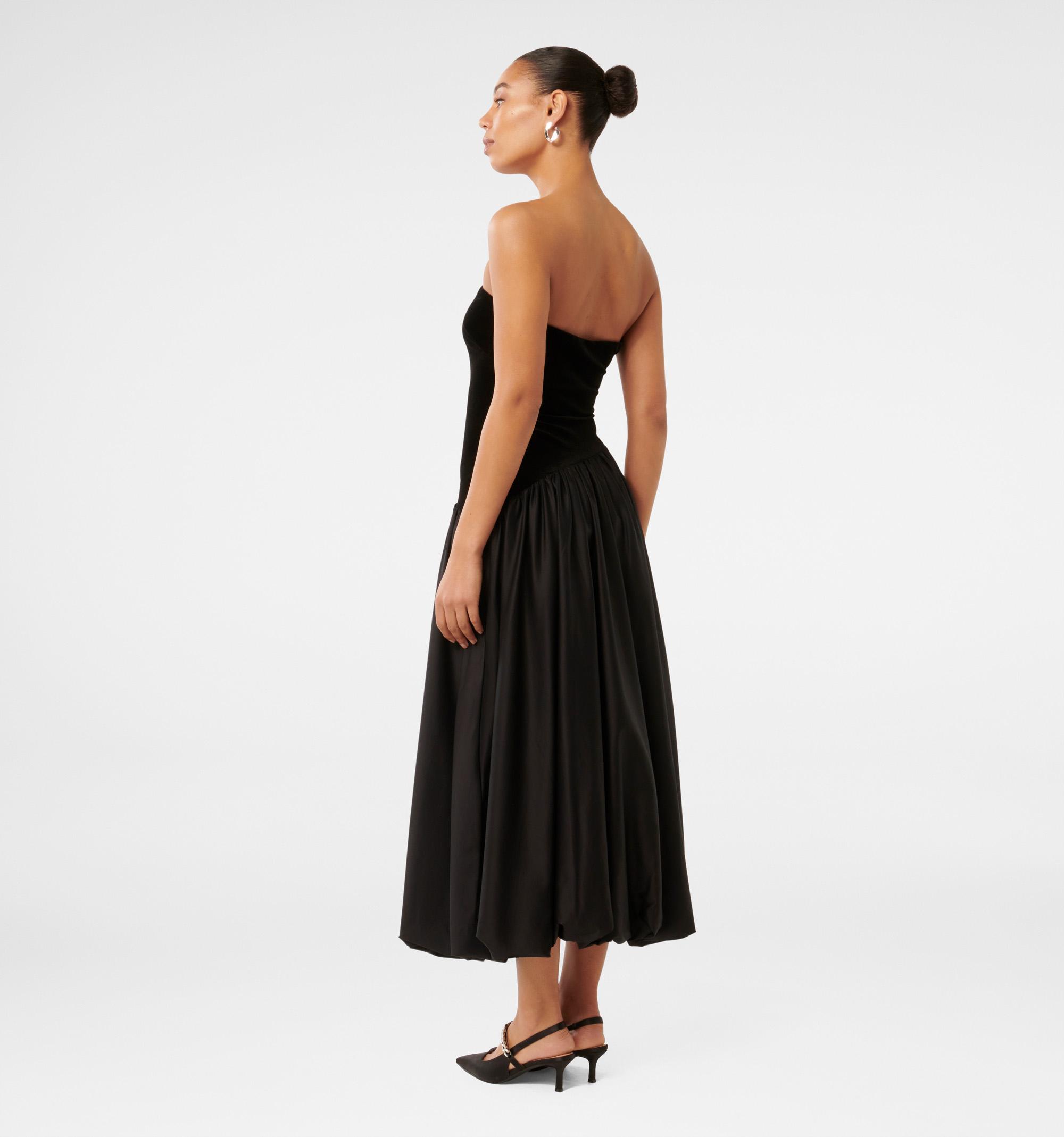 pleated bubble skirt dress