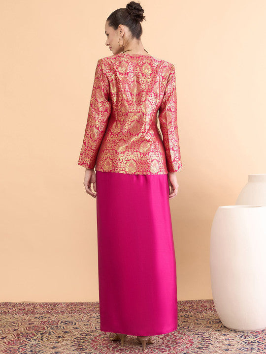 Rani Noor Banarasi Jacket & Satin Skirt Ensemble