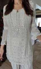 Georgette kurti with chikan work