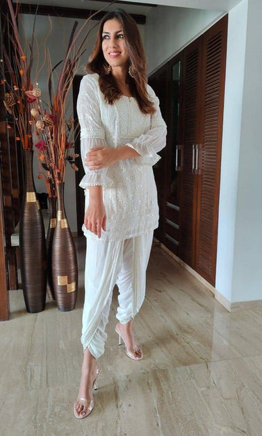 Indo-western kurti with dhoti pants
