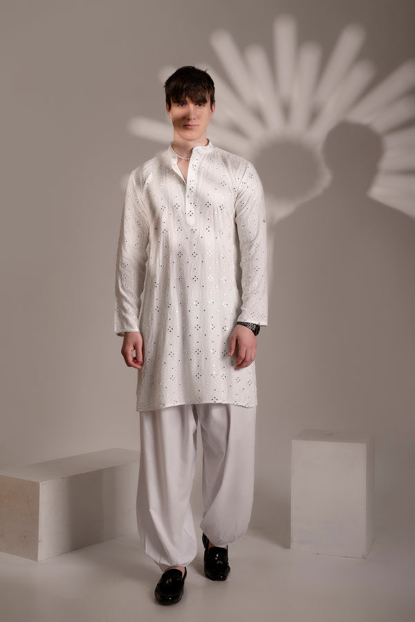 Hand-embroidered men’s kurta