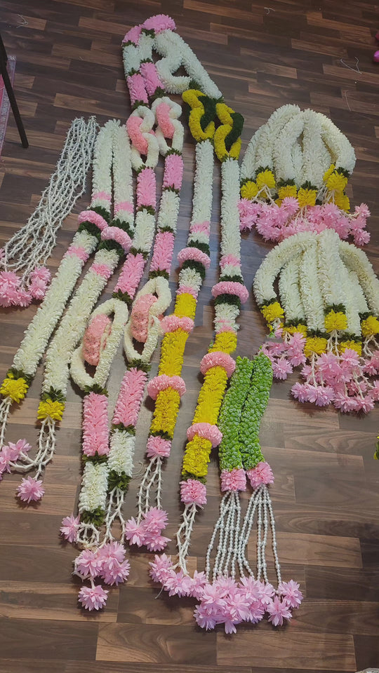 White Pink Garland Set