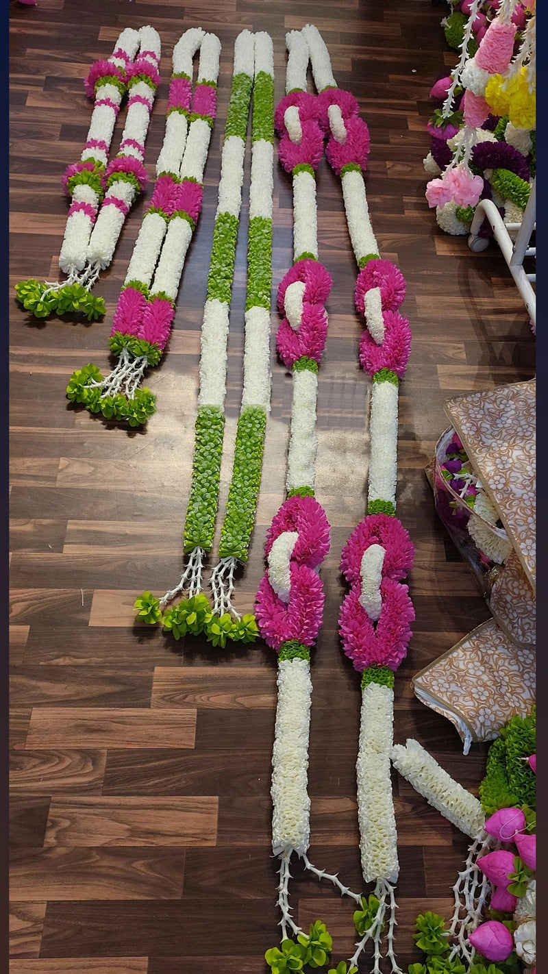 White Pink Garland Set