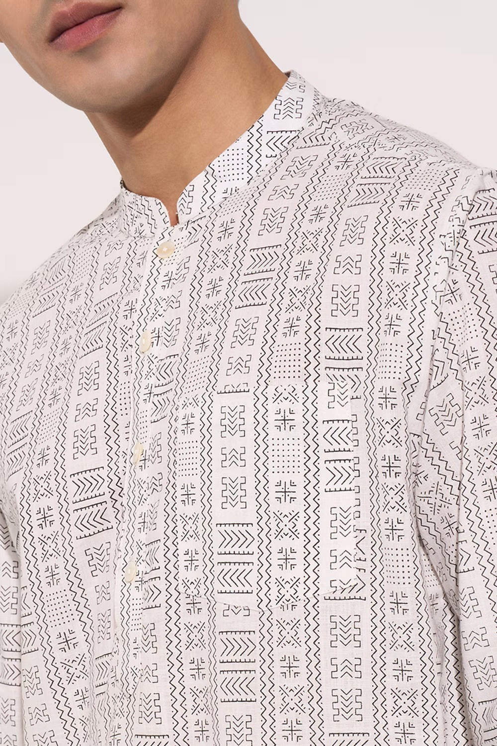 White cotton kurta for men