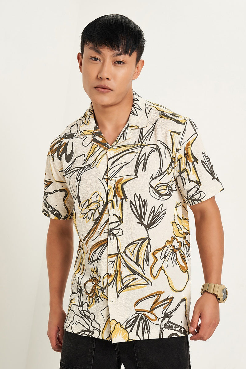 Short sleeve resort collar shirt