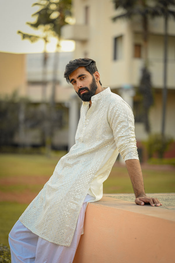 Silk blend festive kurta