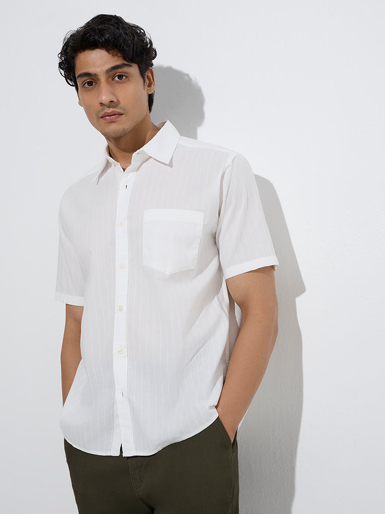 Pinstripe cotton shirt
