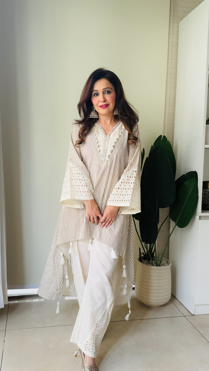 women’s co-ord with cutwork