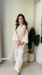 women’s co-ord with cutwork