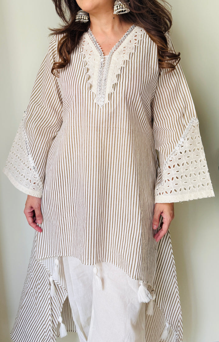 striped cotton two-piece set