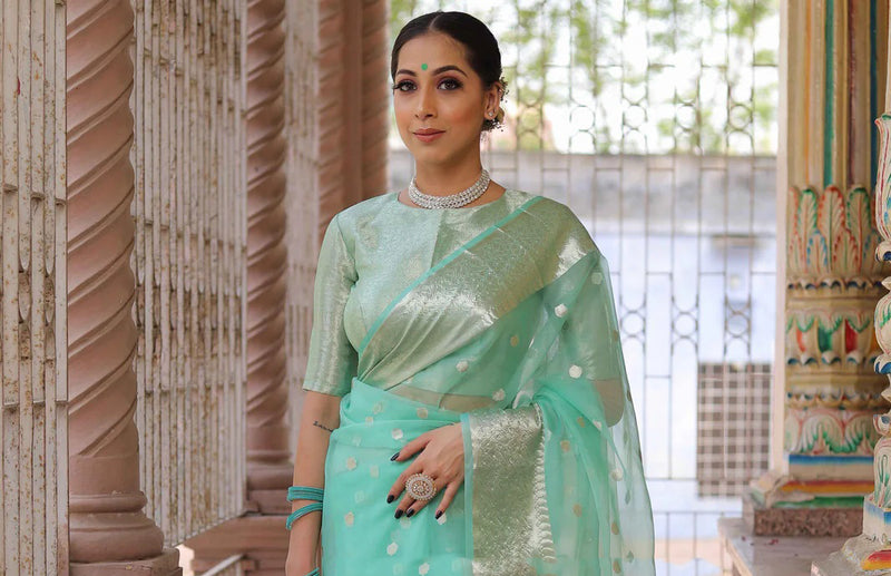 women’s festive organza saree