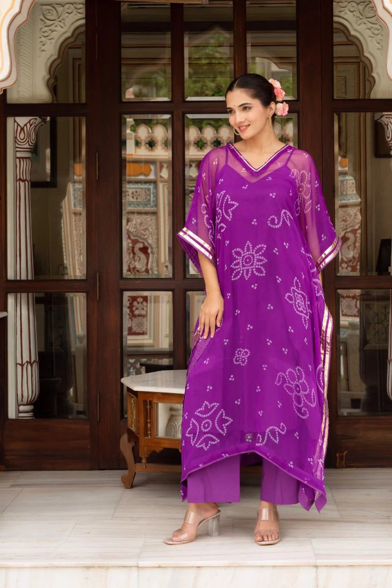 purple festive ethnic outfit