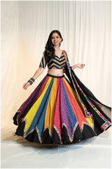 black bandhani skirt