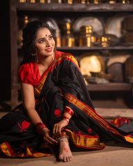 black traditional saree