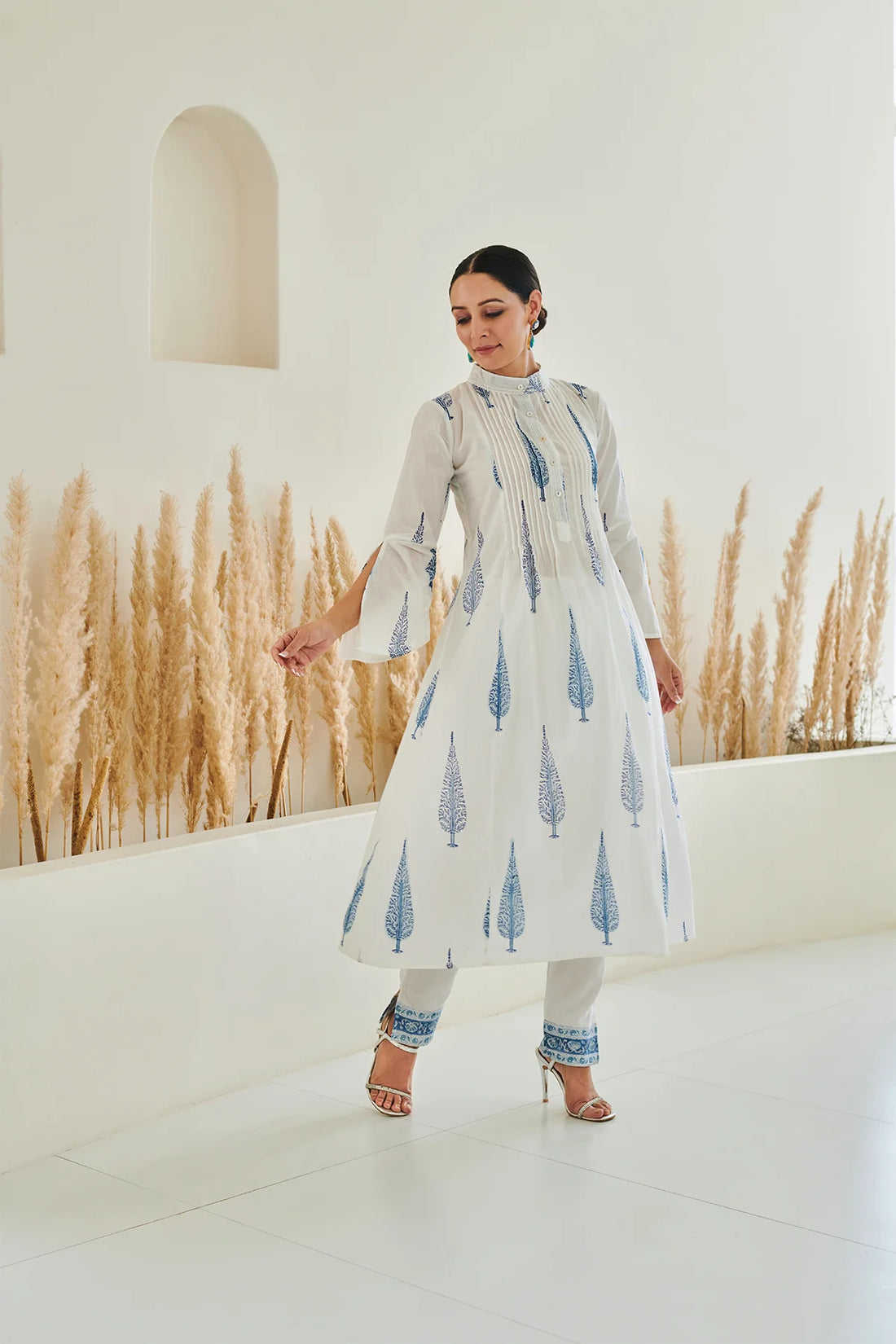 Blue Pankhi Block Print Women's Kurta