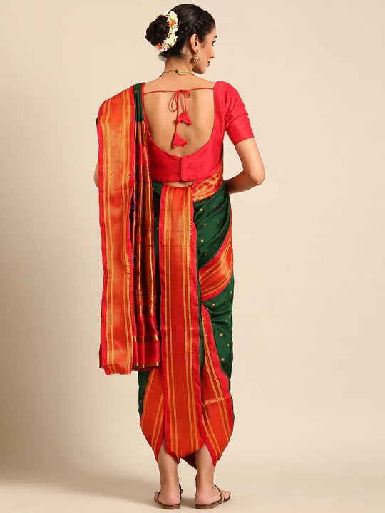 Copper zari woven saree