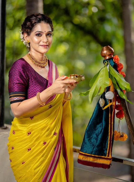 Women's Chandrapushpa & Parrot Print Khann Saree 701