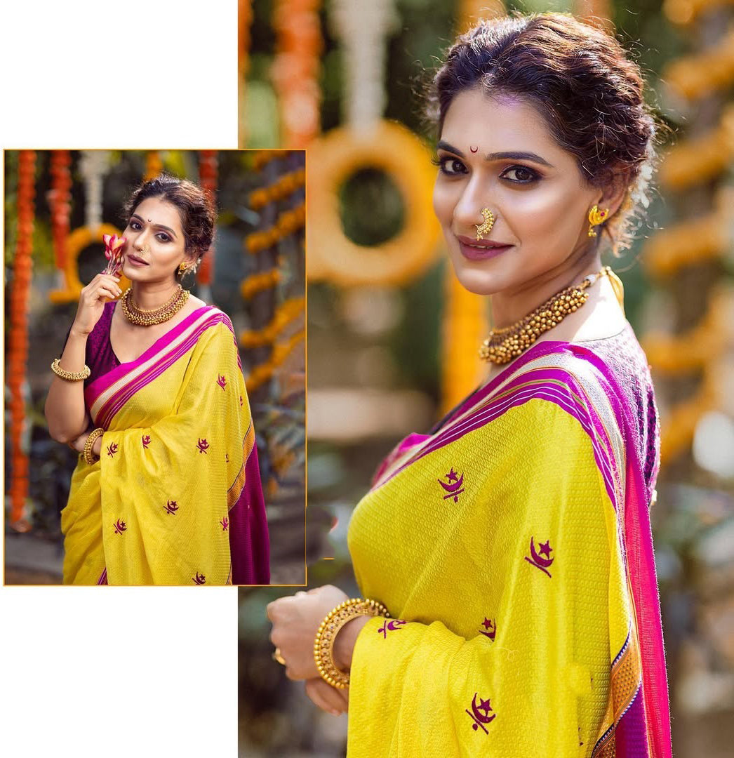 parrot print traditional saree