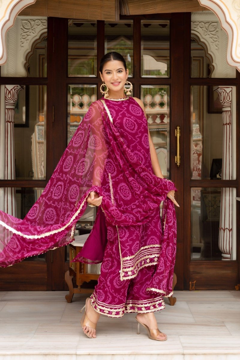 Cranberry kurta set for women