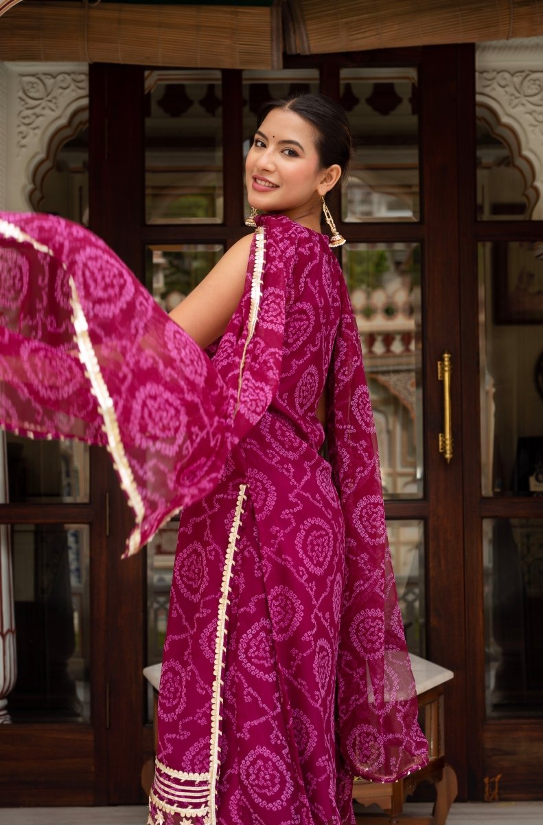 Stitched Bandhej suit for women