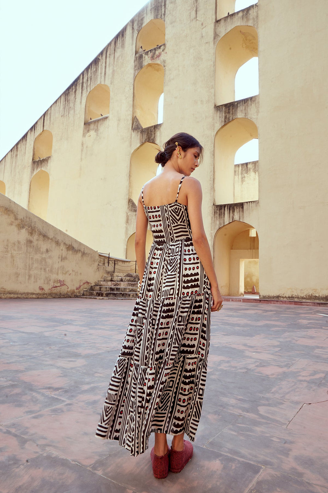 Abstract print maxi dress
