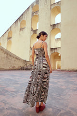 Abstract print maxi dress