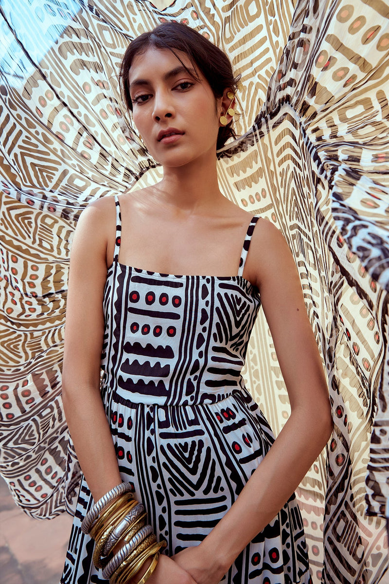 Women's Abstract Print Firdaus Maxi Dress