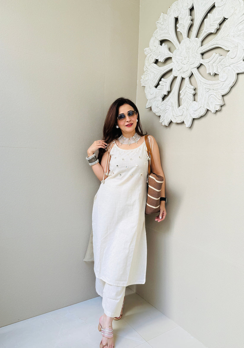 Traditional kurta with mirror work