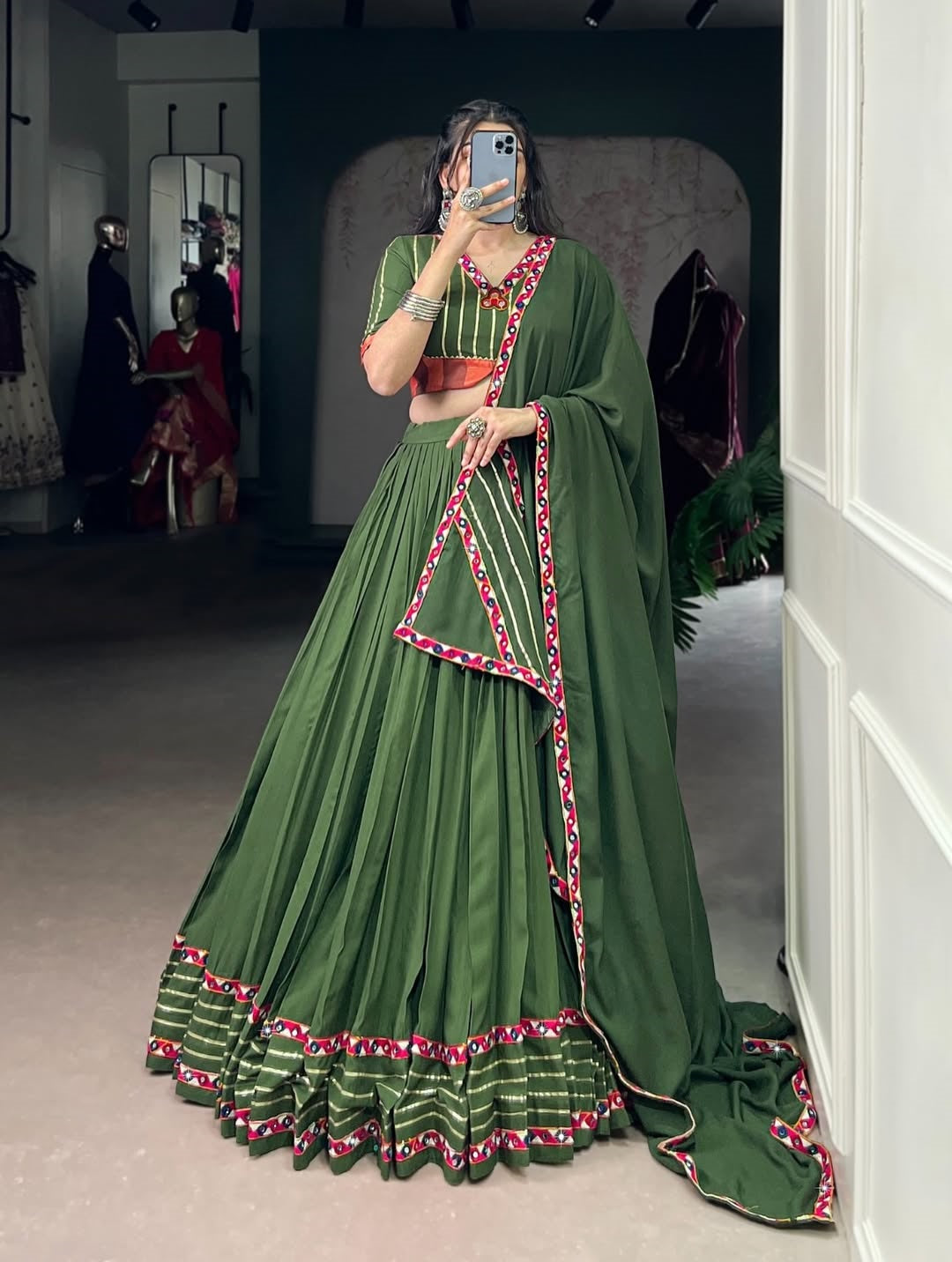 Gamthi work lehenga