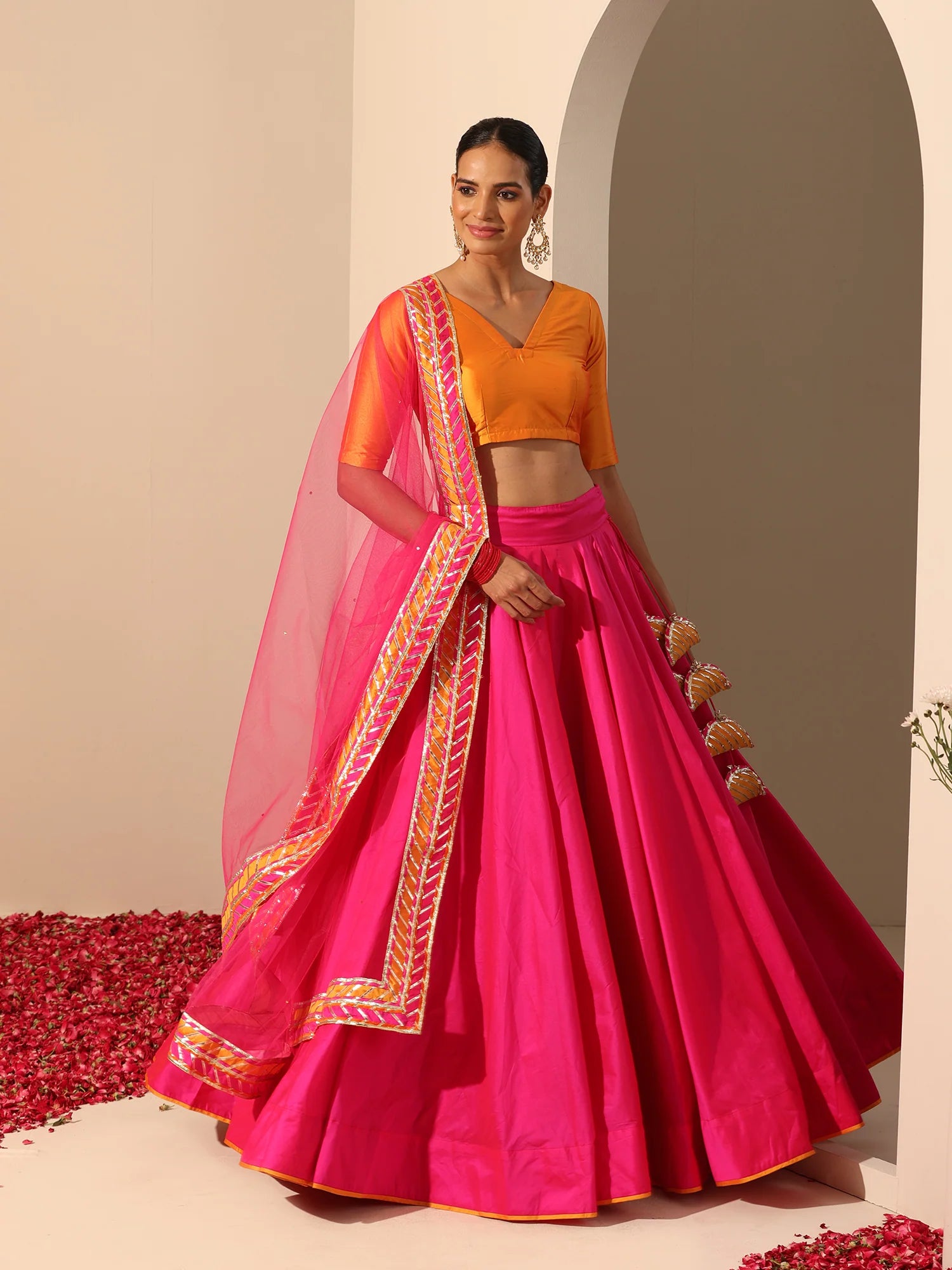 Hot pink bridal lehenga