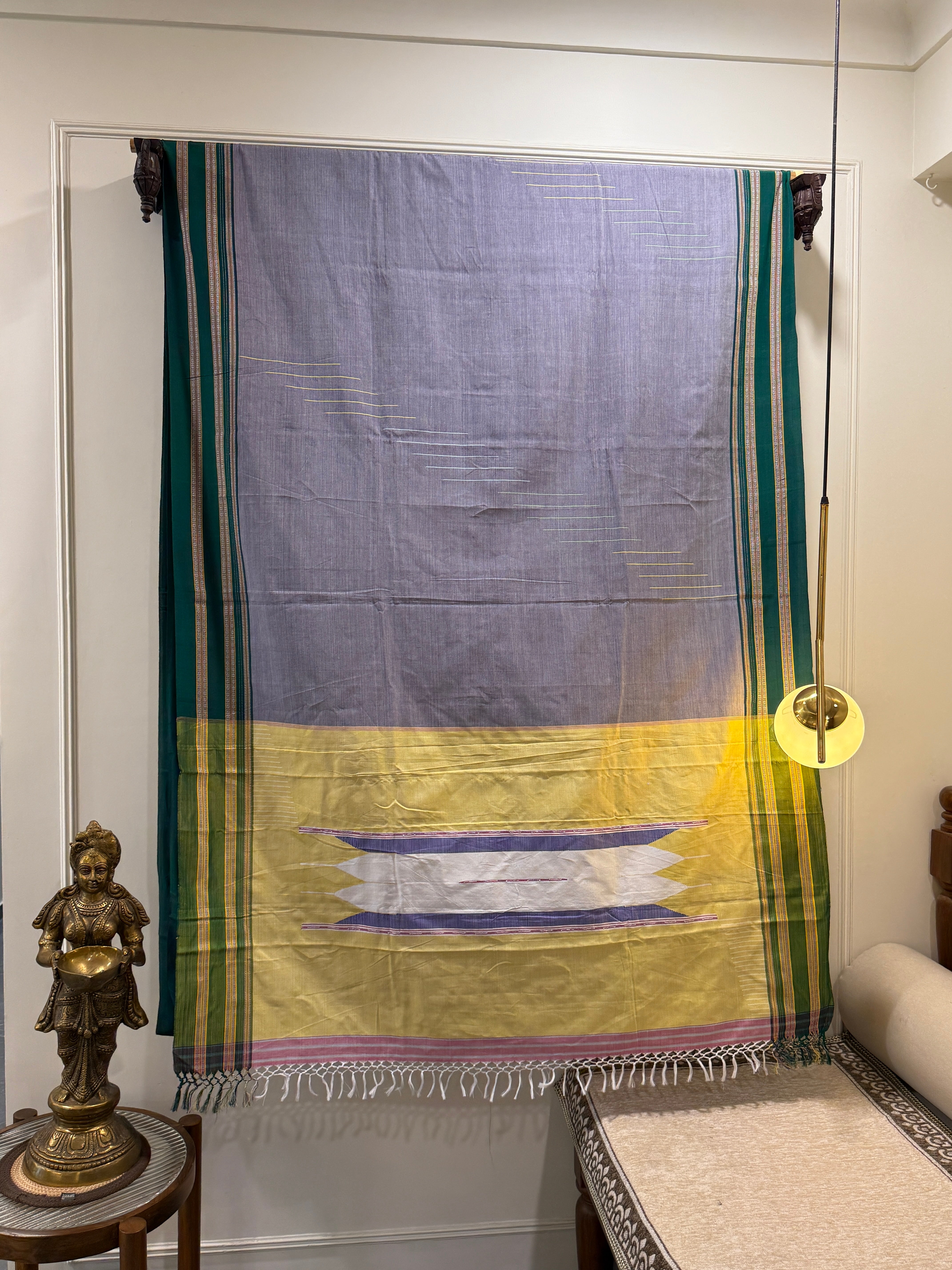 Pure Cotton Ilkal Women's Saree with Silk Pallu 