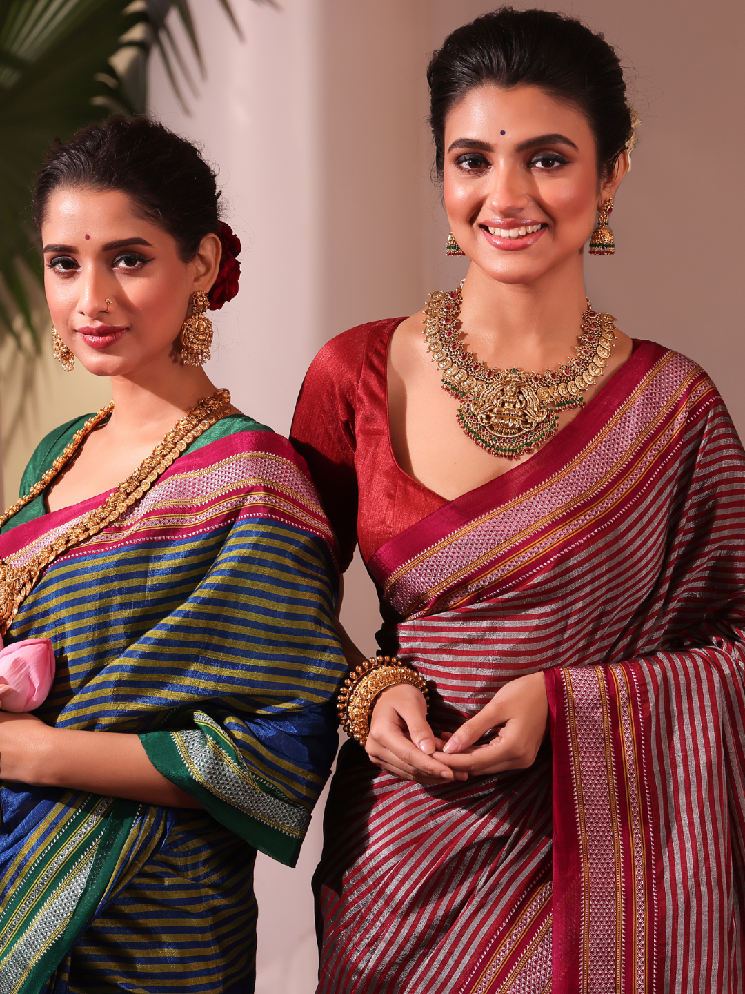 Blue and green saree