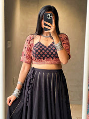 black cotton lehenga choli